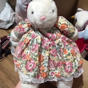 White bunny teddy bear